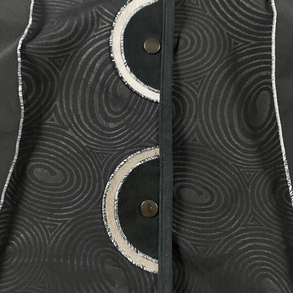 Vintage 90s Red Rover Jacket Women's XL Black Abstract Softshell Made in the USA - Picture 5 of 11